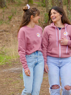 Sweat a capuche zippé vieux rose
