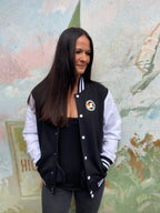 Veste Teddy College black and White