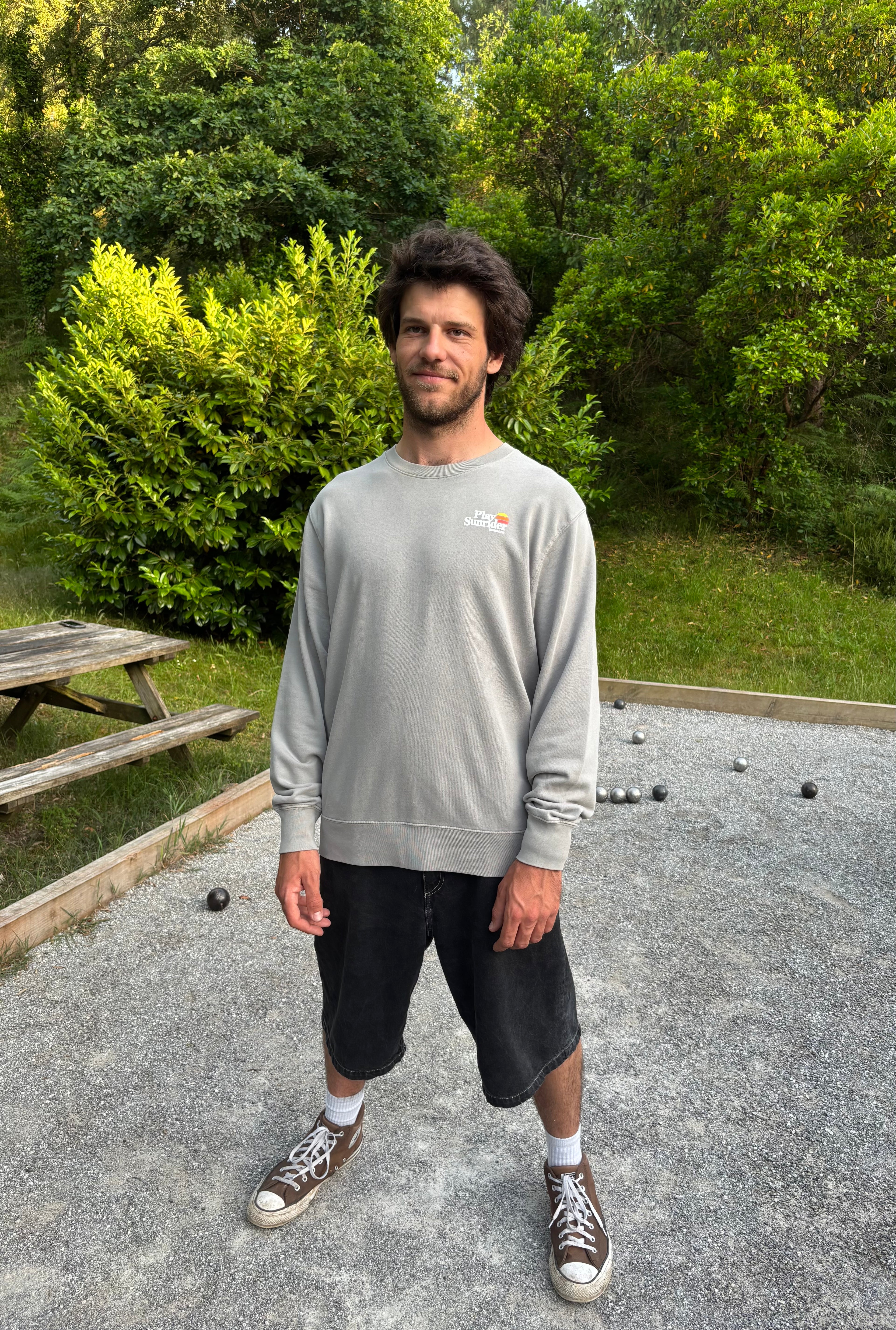 Sweat shirt Vintage gris canon