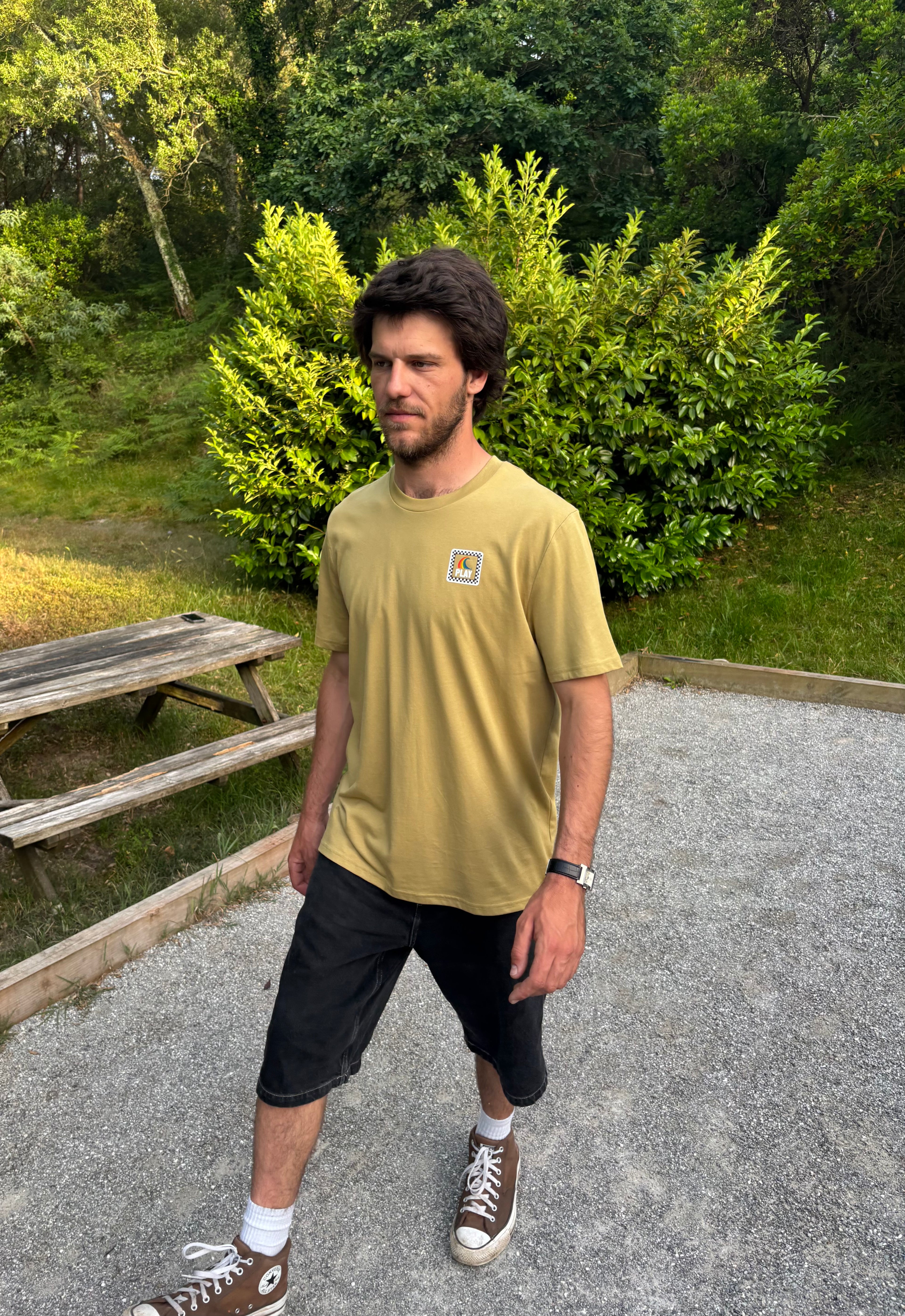 Tee shirt rétro olive