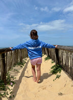 Hoodie bleu Hossegor dans le dos