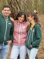 Sweat a capuche zippé vieux rose