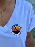 Tee col V blanc 100% coton bio