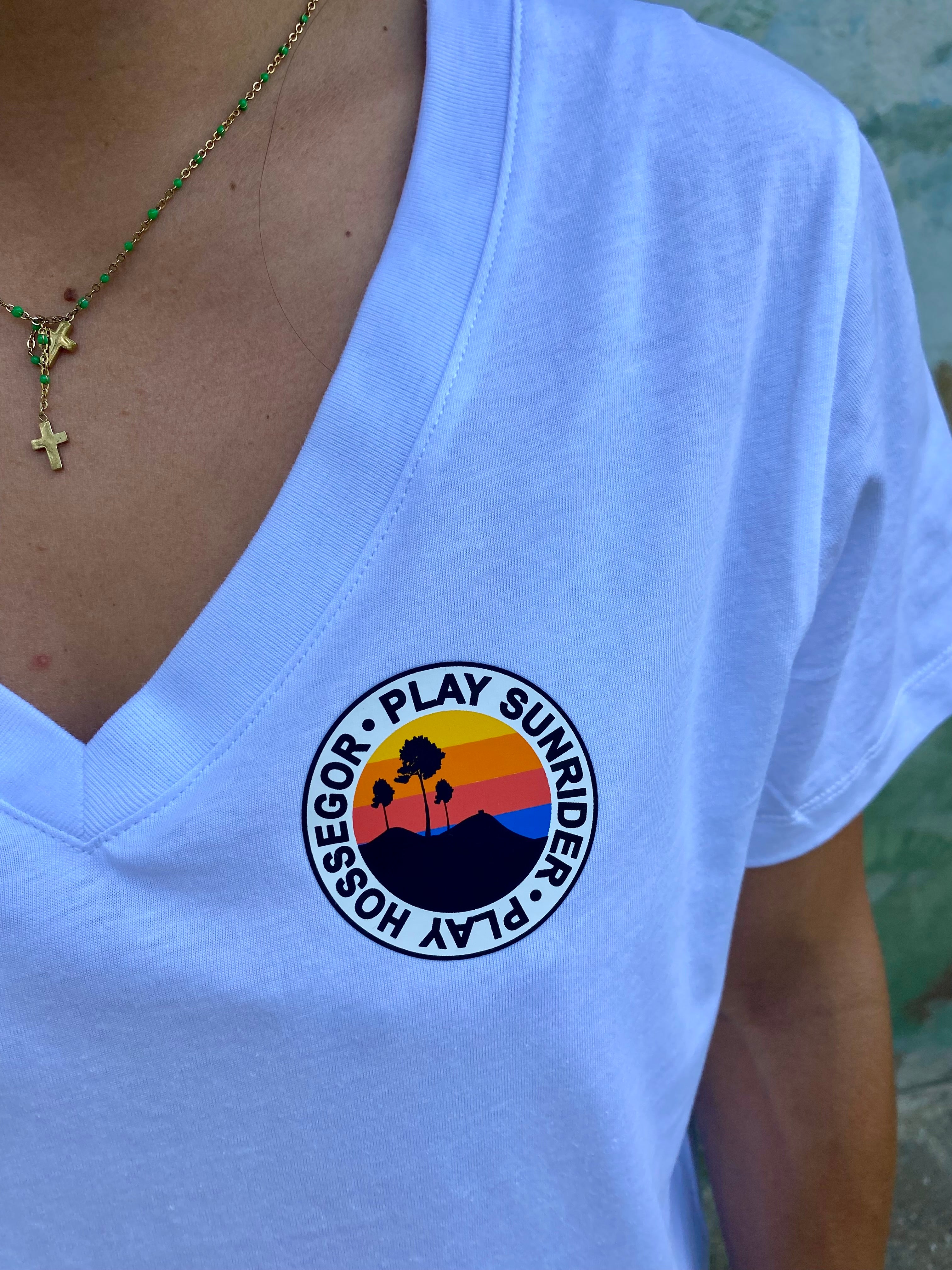 Tee col V blanc 100% coton bio