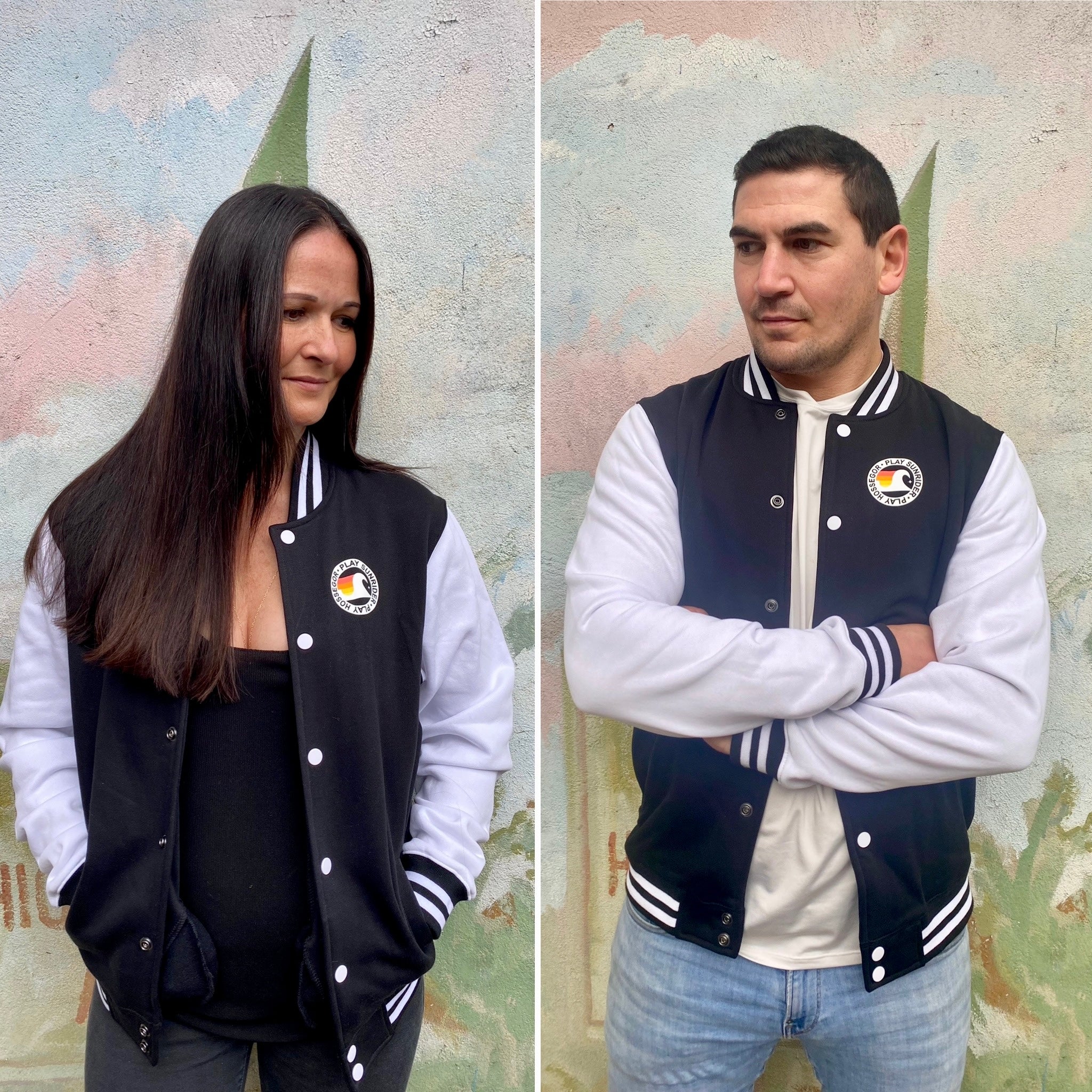 Veste Teddy College black and White