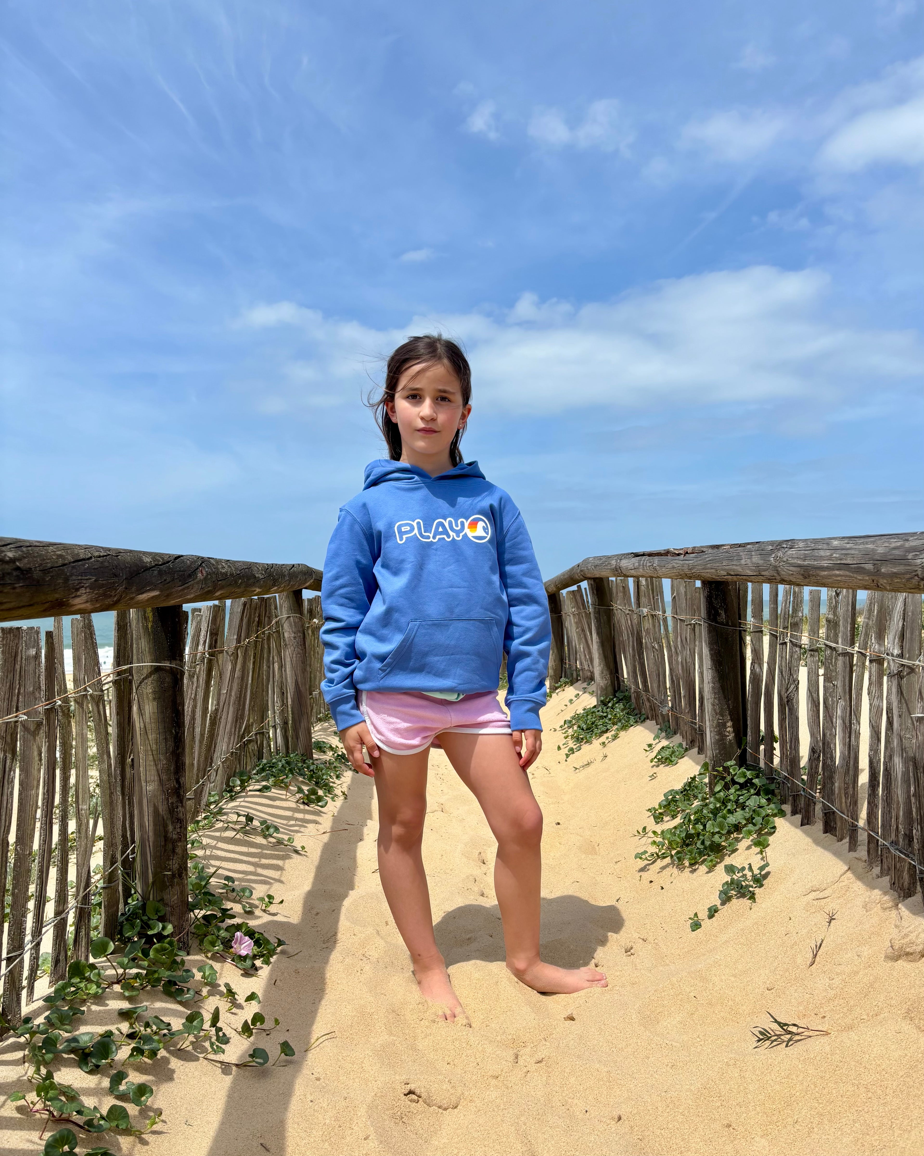 Hoodie bleu Hossegor dans le dos
