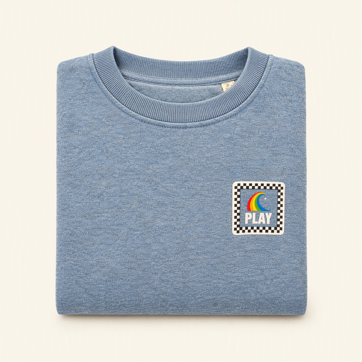 Sweat shirt épais bleu chiné BIO