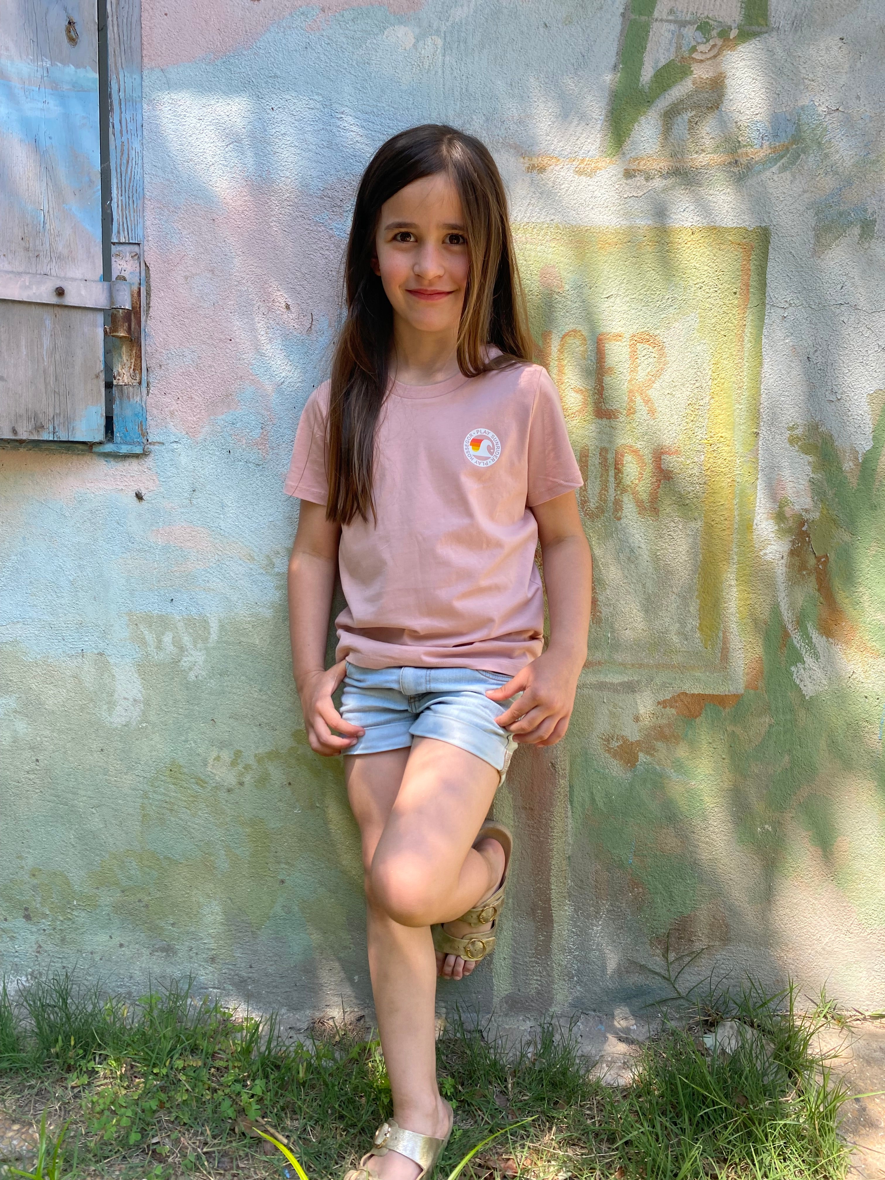Tee shirt rose pale kids