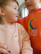 Sweat shirt bébé bio couleur pêche
