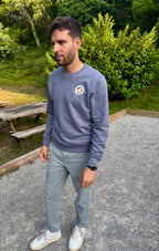 Sweat shirt gris bleuté patch nasa