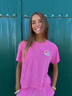 Tee shirt en éponge rose bonbon
