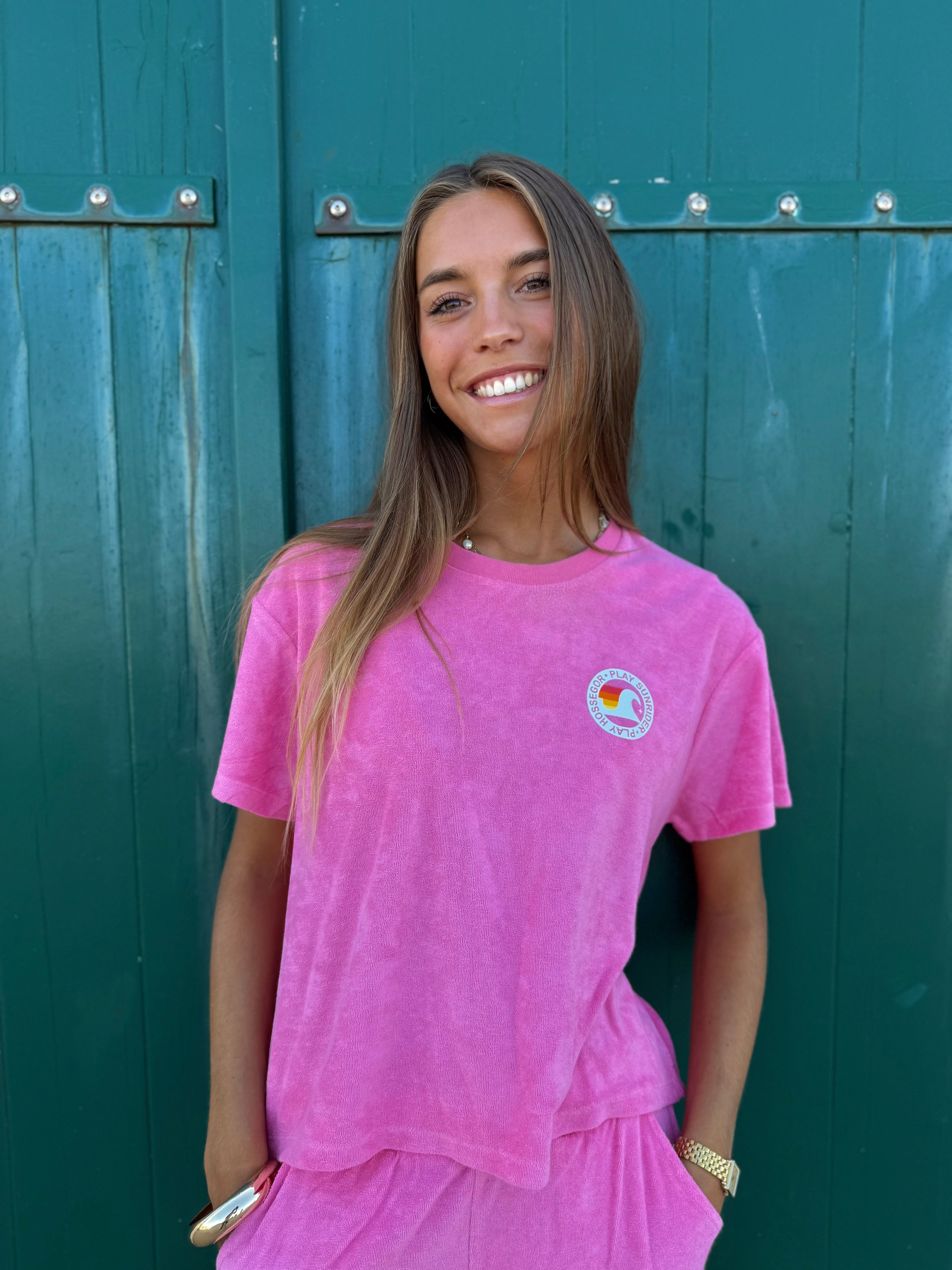 Tee shirt en éponge rose bonbon