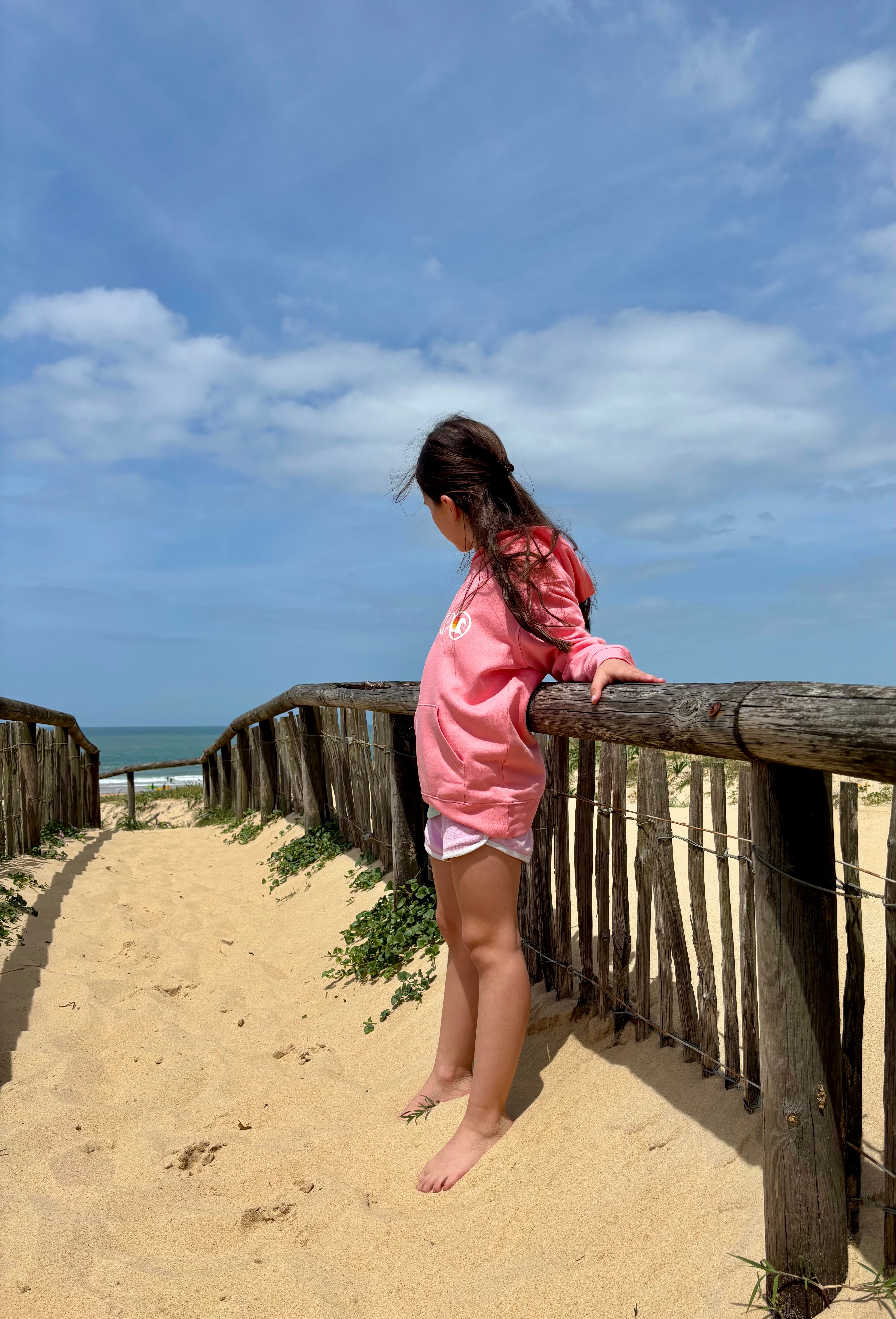 Hoodie rose Hossegor dans le dos