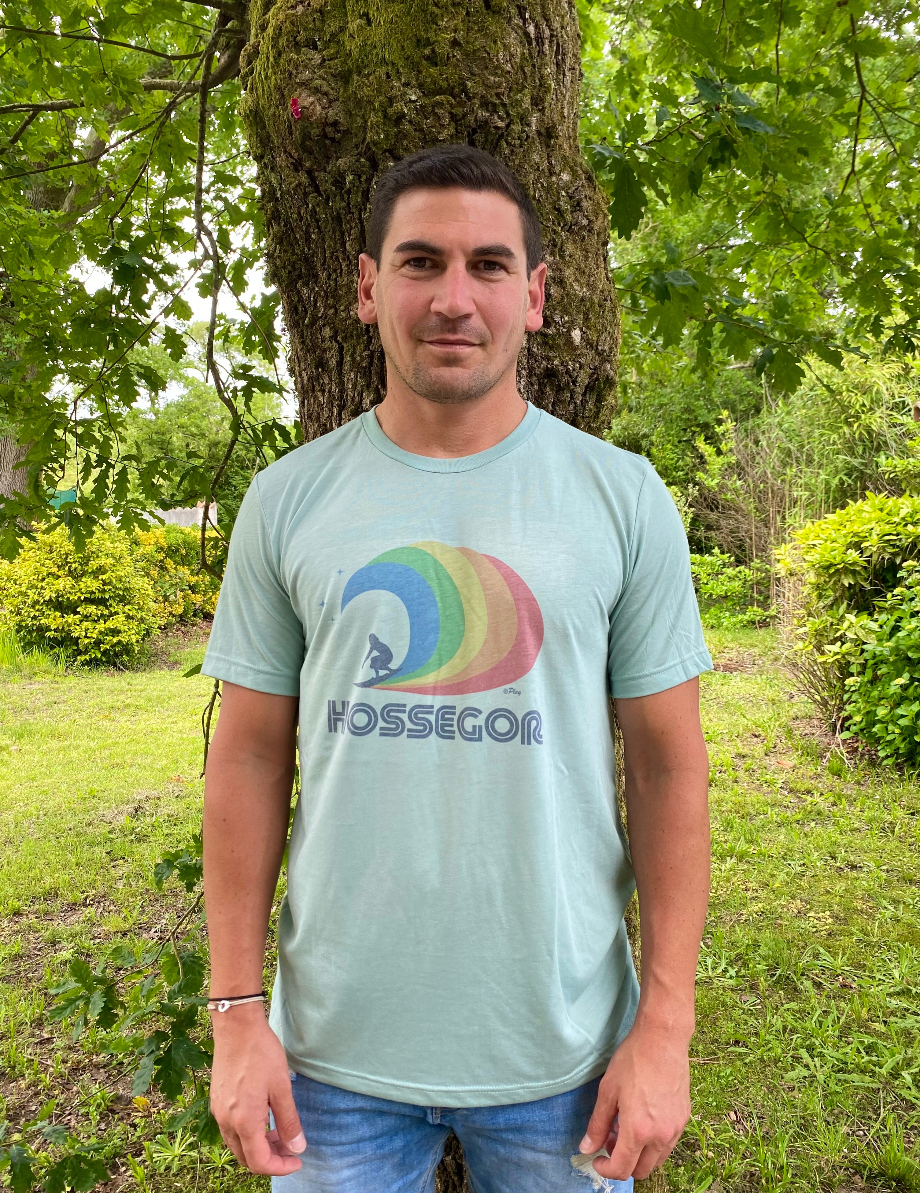 Tee shirt la vague vert clair