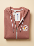Sweat a capuche zippé vieux rose