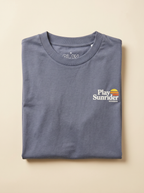 Tee shirt logo seventies gris/bleu