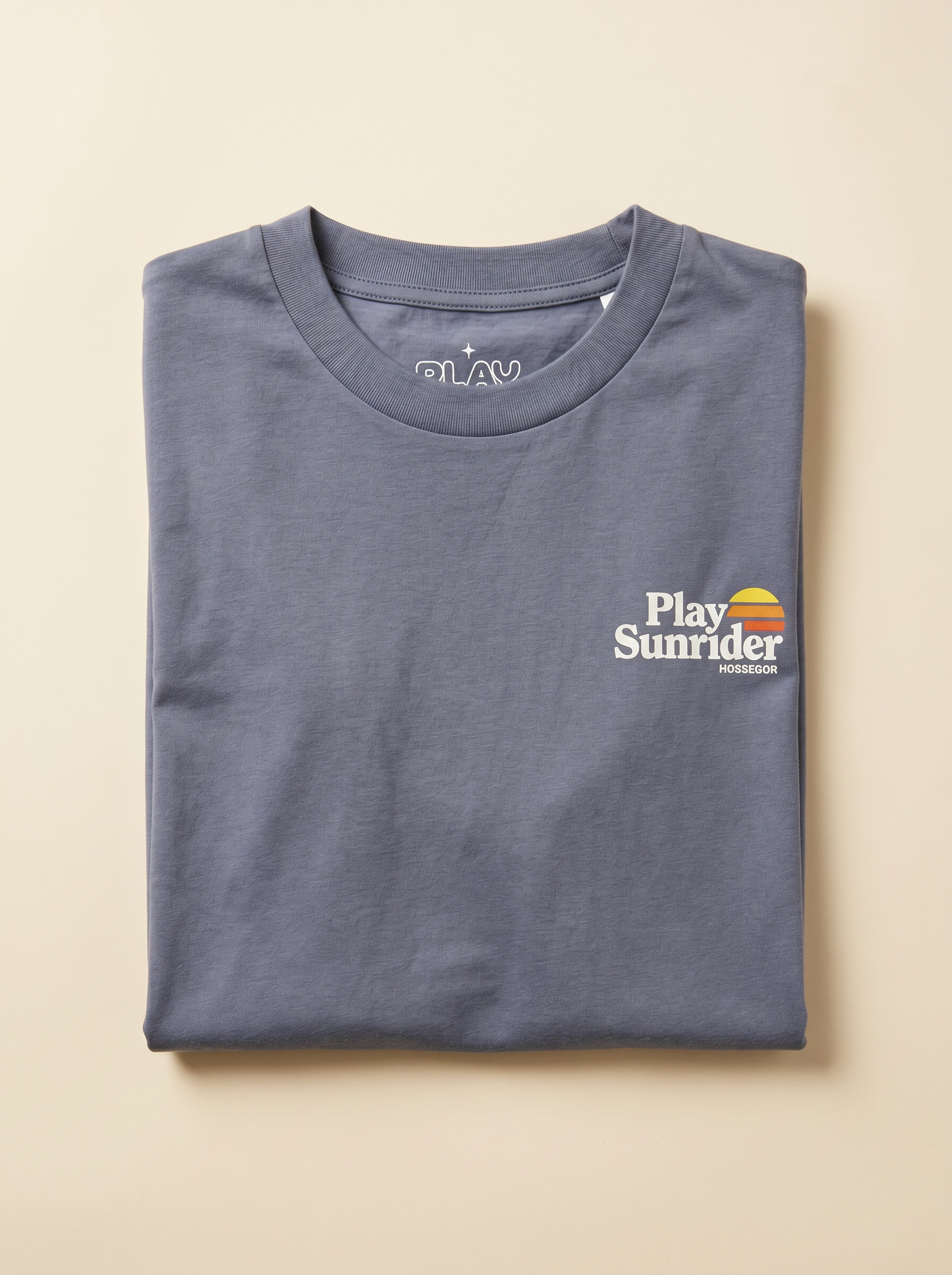 Tee shirt logo seventies gris/bleu