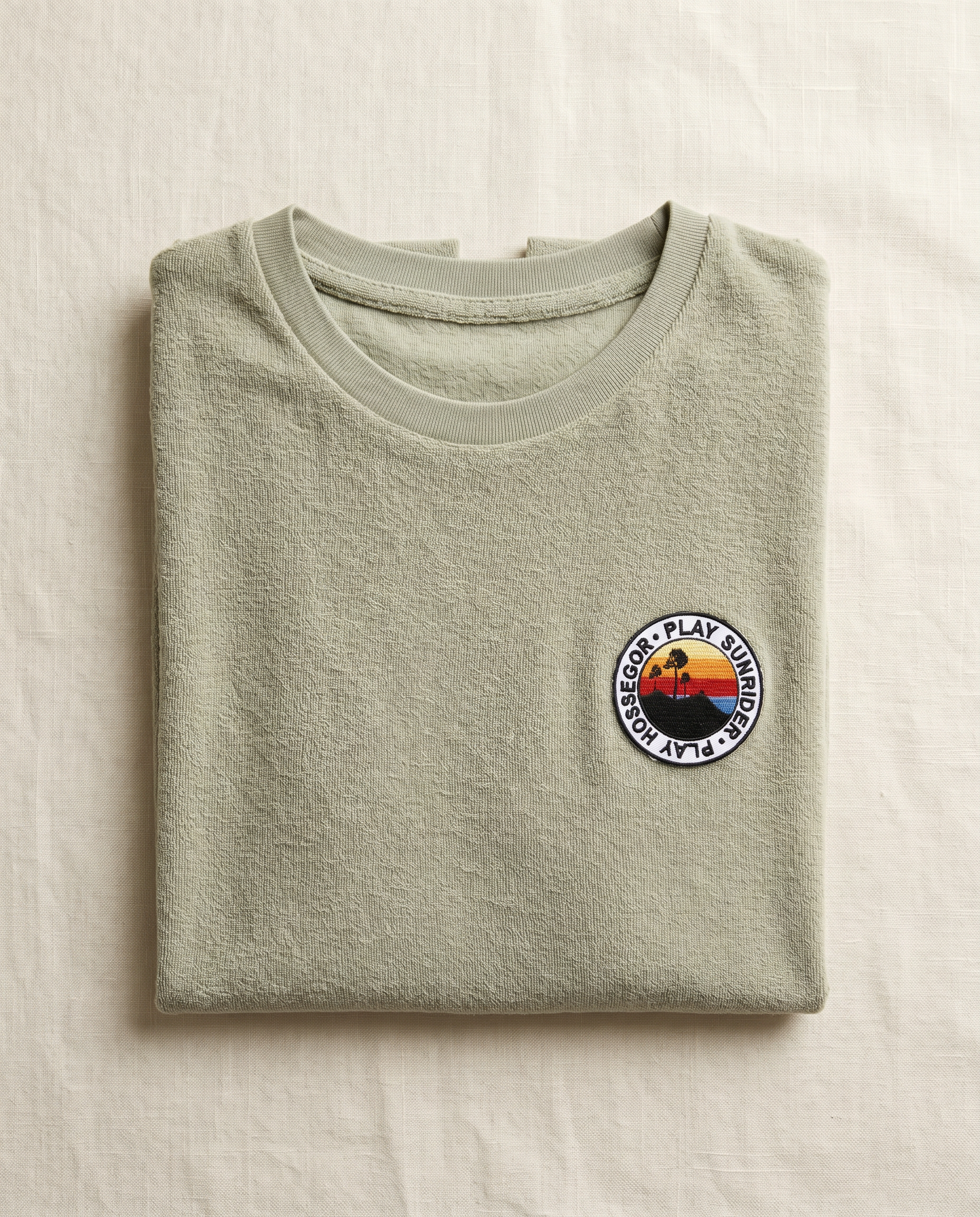 Tee shirt en éponge vert amande