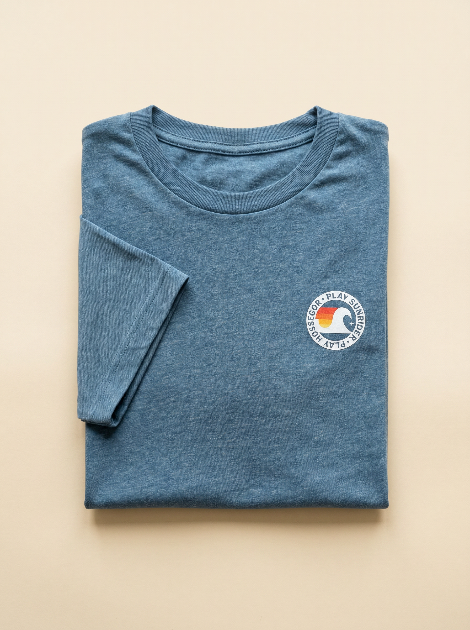 Tee shirt bleu chiné tout doux
