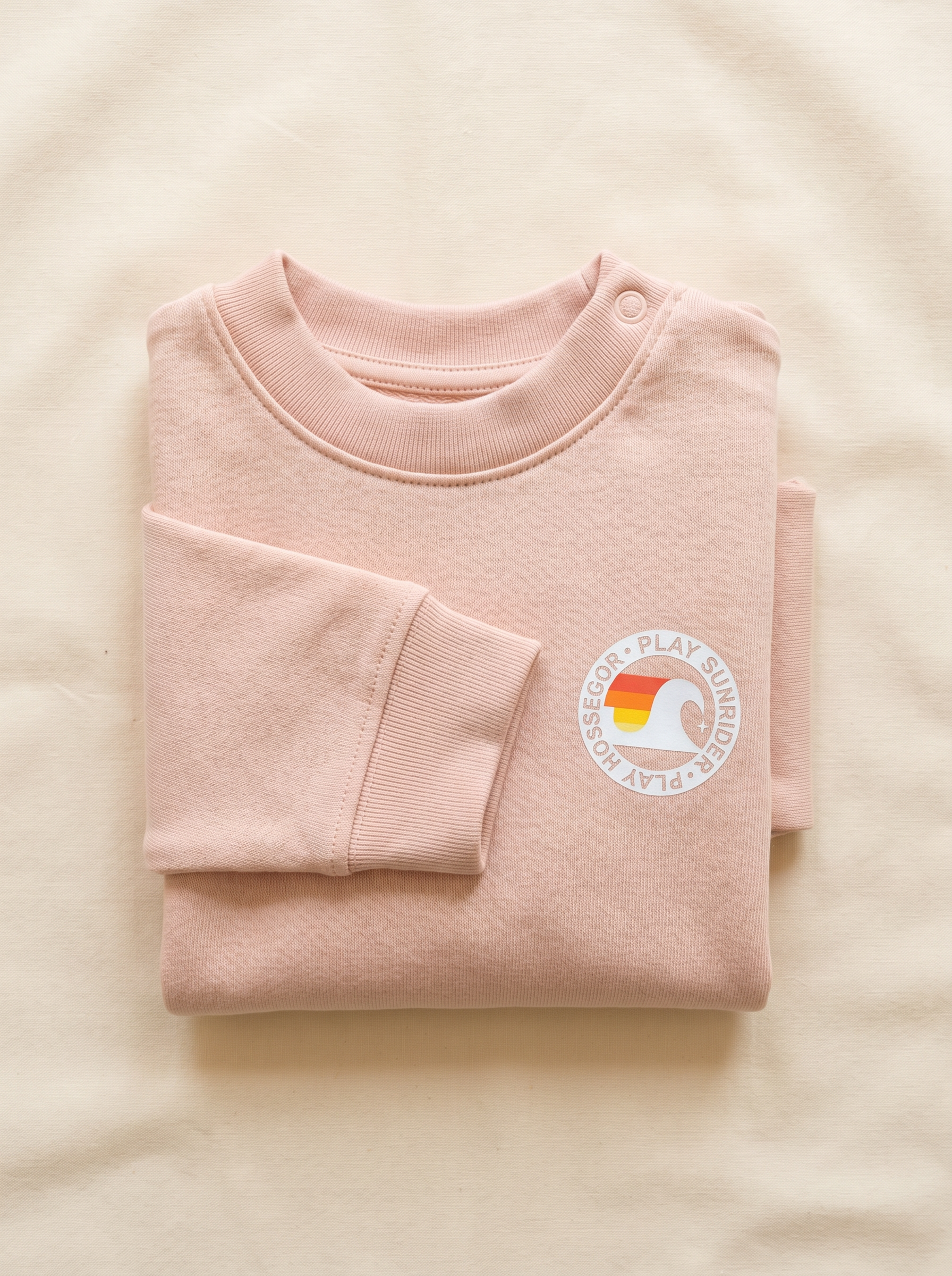 Sweat shirt bébé bio couleur pêche