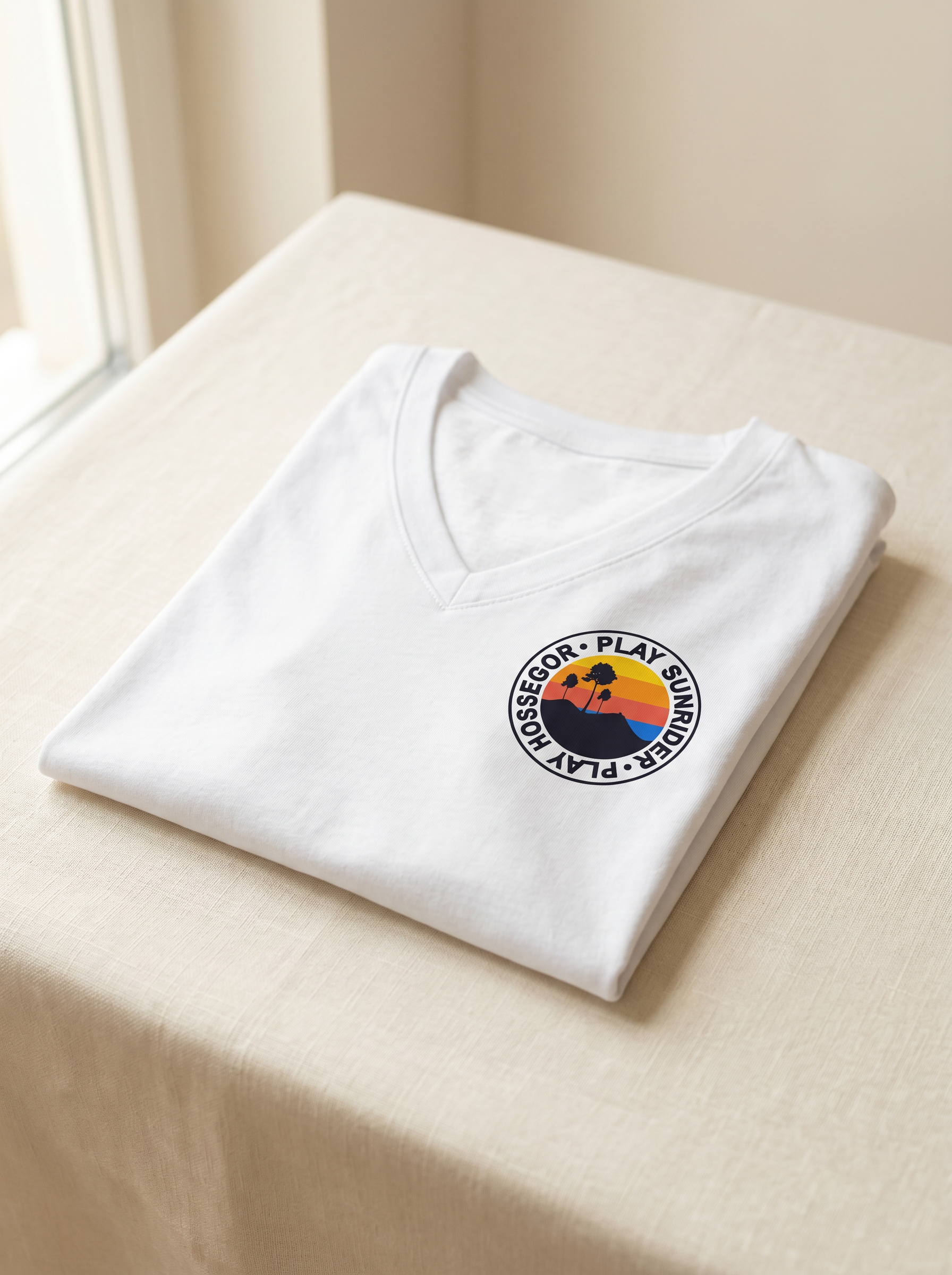 Tee col V blanc 100% coton bio