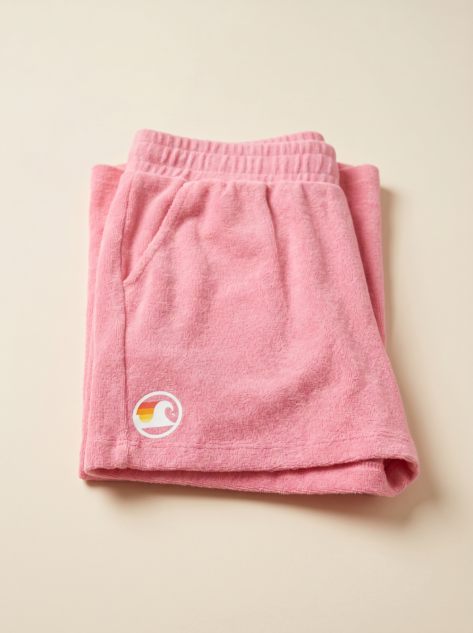 Short en éponge rose bonbon