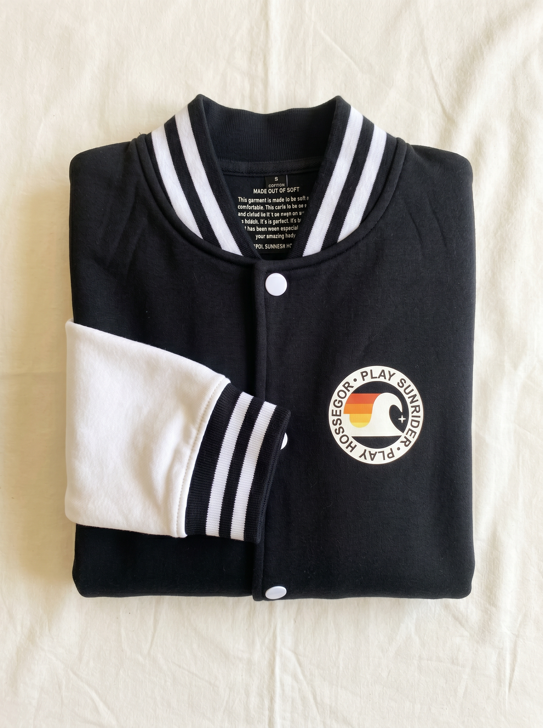 Veste Teddy College black and White