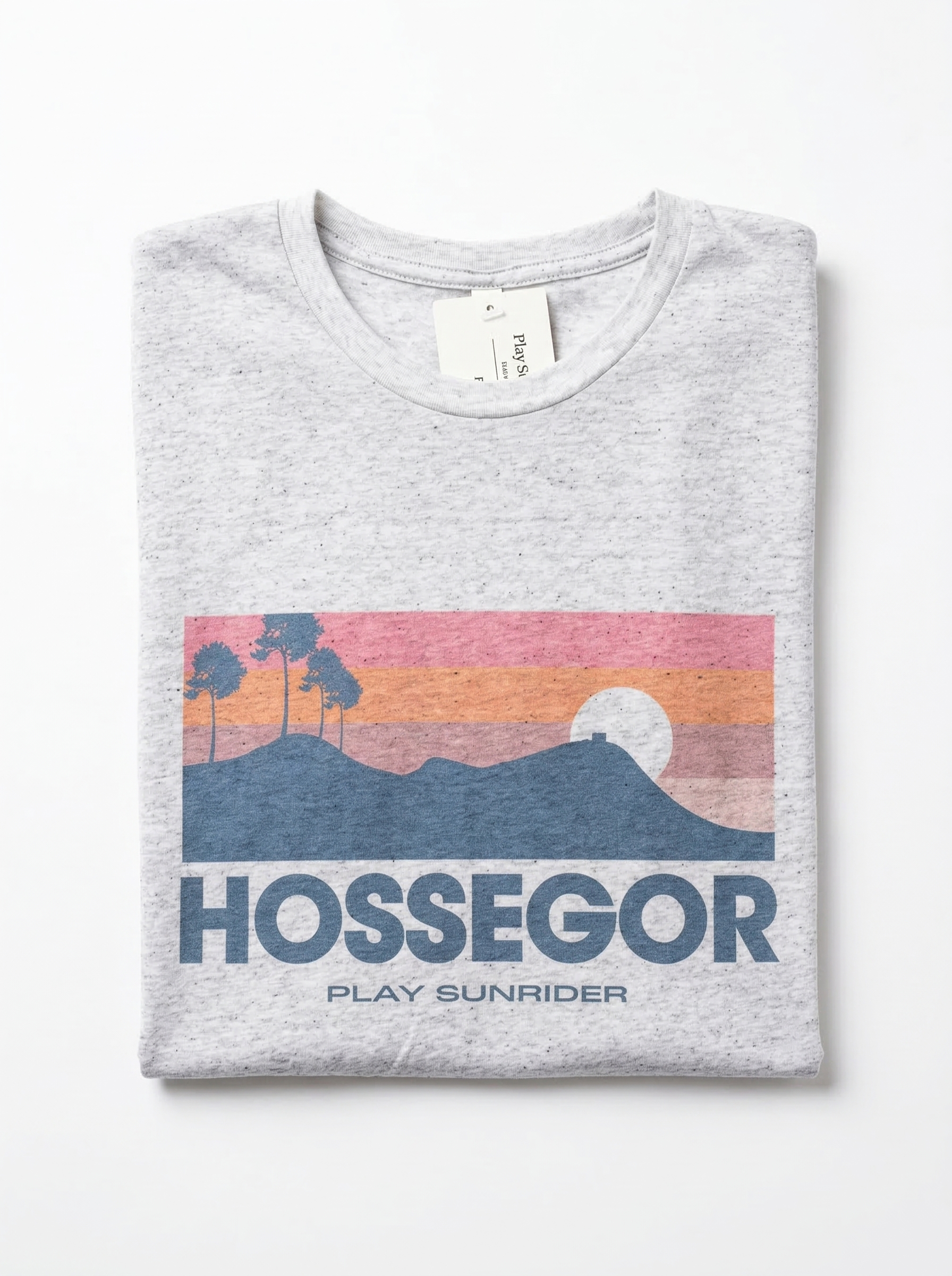 Tee sunset Hossegor gris chiné